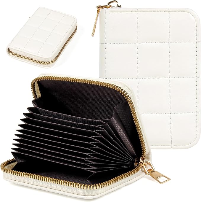 Credit Card Wallet, RFID Card Case Wallet, Zipper Card Cases Holder for Men Women, RFID Blocking, KeyChain Wallet, Compact Size Card Organizer Case for Women