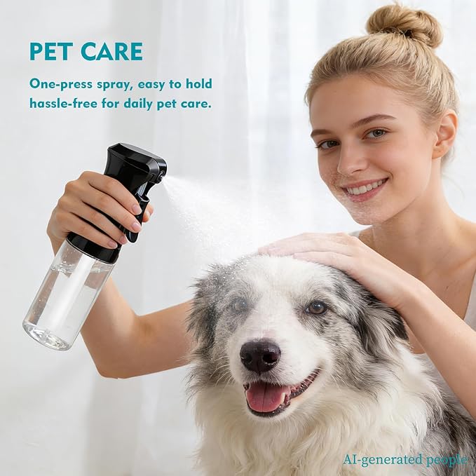 Continuous Spray Bottle, 6.8 OZ Hair Spray Bottles, Ultra-Fine Mister Spray Bottle for Hairstyling, Cleaning, Plants, Pets, Salons, and More (1 Pack)