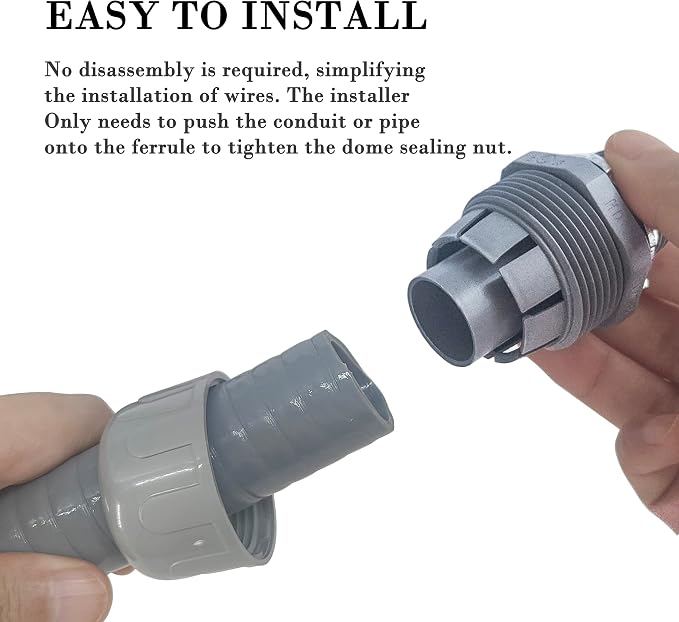 Liquid-Tight Conduit - 3/4inch 25 Foot Flexible Non Metallic Liquid Tight Electrical Conduit Kit, With 4 Straight and 3 90-Degree Conduit Connector Fittings.3/4" Dia