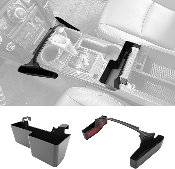 Center Console Organizer for 2010-2024 Toyota 4Runner Upgraded Hanging Armrest Box Extra Storage Gear Shift Side Tray for 4 Runner Interior Accessories(Fit 10-24/Hanging+Shifter Organizer)