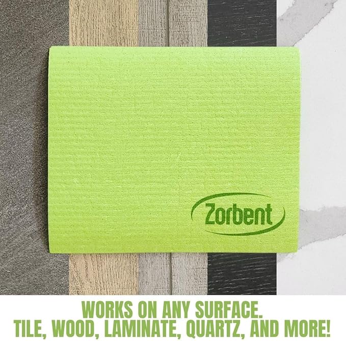 Zorbent Super Absorbent Towels 10 Pack, Green, Reusable Paper Towel Alternative, Lint Free Cleaning Cloth for Kitchen, Gym, Shoes, Travel, & Camping, Multipurpose Damp Duster, Spill & Mess Cleaner