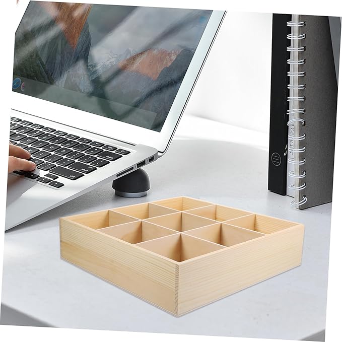 Desktop Organizer Wooden Jewelry Storage Box Compartments for Cosmetics Design Versatile Wooden Organizer for Desktop Vanity Table Simple Aesthetic