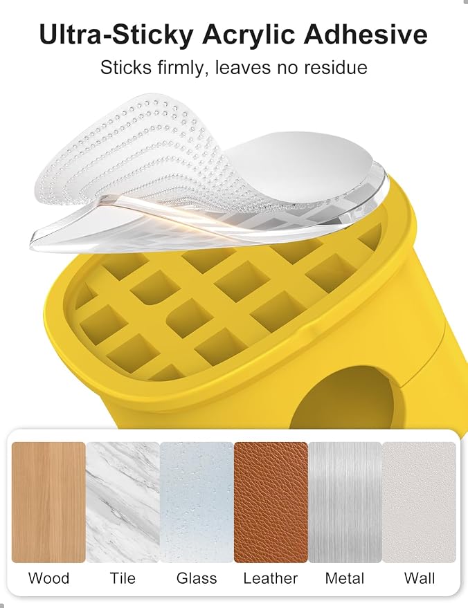 6 Pack Magnetic Cable Clips [1s Open/Lock], Cord Organizer Holder | Strong Adhesive Desk Cable Management- Organize Charging Cords Neatly for Home, Office, Car,Desk, Nightstand-Yellow
