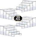 Aheroi Acrylic Risers Display Stands, Acrylic Stands for Display 20Pcs 4Set | Clear Display Risers Shelf, Acrylic Risers for Decor Display,Risers for Buffet Table Stands,Cupcake Food Display(7"L~8"L~9"L)