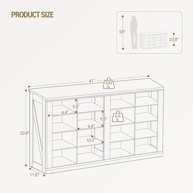 Hzuaneri Shoe Storage Bench, Wooden Entryway Shoe Benches with Cubby | Widened Wooden Farmhouse Shoe Bench with Compartments, Shoe Rack Benches for Cloakroom, Living Room, Antique White SB24614X