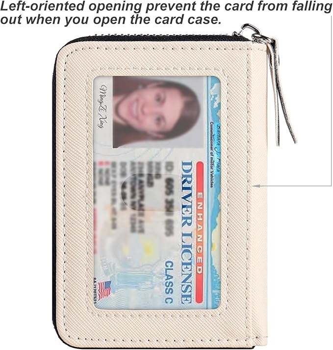 Credit Card Wallet, RFID Card Case Wallet, Zipper Card Cases Holder for Men Women, RFID Blocking, KeyChain Wallet, Compact Size Card Organizer Case for Women