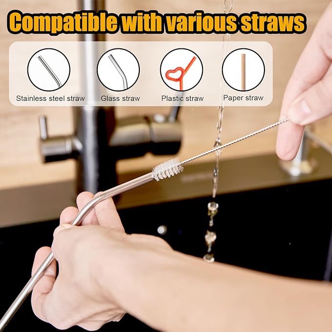 12pcs Crevice Cleaning Brush, Straw Cleaner Brush, Hard Bristle Grout Brushes for Home, Bathroom, Ktichen, Window and Corners