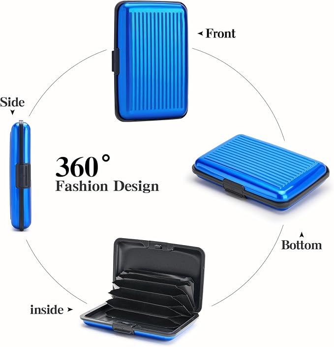 Women Credit Cards Holder,RFID Blocking Protection Aluminum Metal Wallet for Men Women Business Card Holder