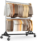 HOKEEPER Z Rack, Clothes Rack Hold 550LB 86" H Adjustable Height Double Rod | Heavy Duty Clothing Rack, Large Storage Space, with Wheels, Easy to Move & Assemble, 5 Years SWEET SERVICE, 23"D*63"W*86"H