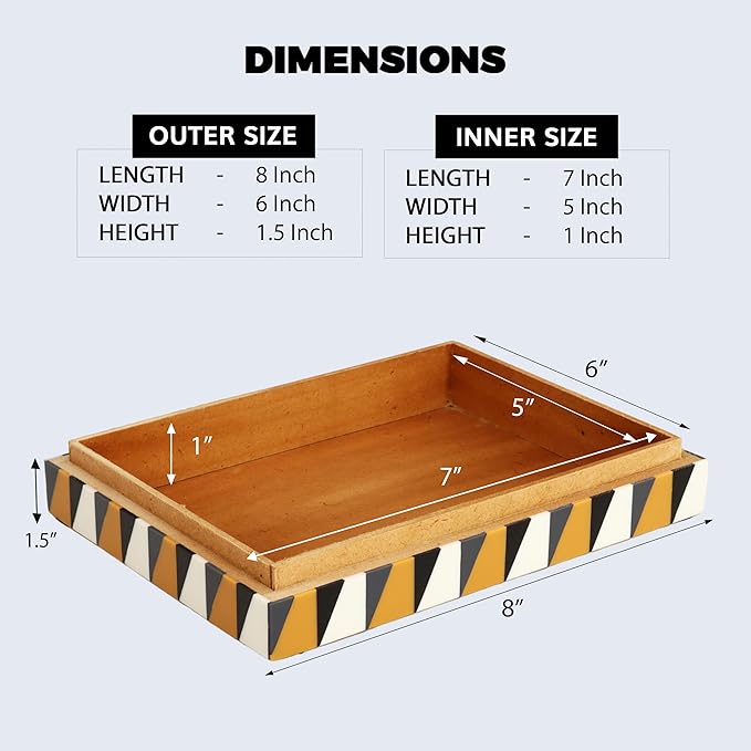 Handicrafts Home Decorative Storage Box with Lid, Multicolor Decorative Box for Remote Controls, Slim Coffee Table Storage Box for Shelf, Desk & Living Room Decor, Puzzle Guild 8 x 6 x 1.5