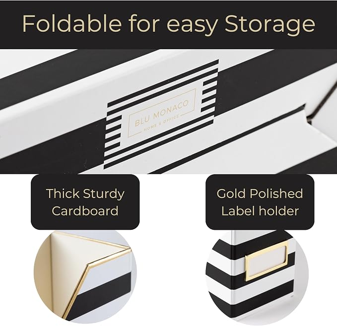 BLU MONACO | Cardboard Magazine File Holder Set of 4 | Vertical Magazine File Holder for Desk and Shelves | Standing File Holder for Classroom School Paper Storage