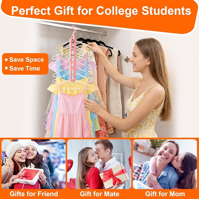 Closet Organizers and Storage, Multifunctional Organization and Storage Home Essentials Magic Space Saving Hangers with 9 Holes for Wardrobe Closet Heavy Clothes