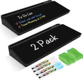 2 Pack Desktop Glass Whiteboard with Storage, Desk White Board Stand Black | Computer Keyboard Stand, Office Desk Organizers and Accessories with Drawer, To Do Memo Notepad, Home School Supplies