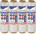 Pack of America Stretch Film - 4 Roll Clear, 18” x 1100 Feet, 80 Gauge (20 Micron) Industrial Heavy Duty Plastic Shrink Wrap and Dispenser for Packing, Shipping, Pallet, Moving Supplies