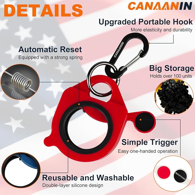 Zip Tie Holder Cable Tie Holder Heavy-Duty Colored Upgraded Carabiner Clip for Tool Belt Organized Strong Efficient for Electrician Tool Storage Reusable Portable (Red, 4 Piece)