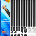 Delamu Black Cord Hider, 236in Cord Covers for 3-4 Wires on Wall, Cable Hider Wire Covers for Cords, Wire Hiders for TV on Wall, TV Cord Hider for Wall Mounted TV, 15x L15.7 W1.18 H0.6in, Black