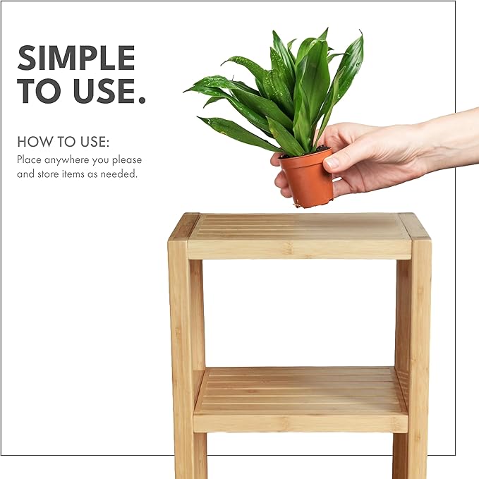 ToiletTree Products Bamboo Freestanding Organizing Shelf - Wooden Bathroom Shelf to Store Toiletries - Bamboo Shelf to Use in The Bathroom, Bedroom, and More - 4-Tier Shelf