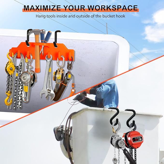 Lineman Tool Board, Bucket Truck Hook Organizer, Bucket Truck Accessories for Lineman, Including Four Hook for Aerial Baskets(Two 3” and Two 2”)