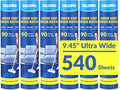 DELOMO 9.45 in Large Lint Roller Refills, 6 Packs, 540 Extra Sticky Sheets | Sticky Roller Refills, Easy Tear Sheets, Compatible Only with DELOMO 9.45” Lint Roller, Floors, Carpets, Couches, Pet Hair
