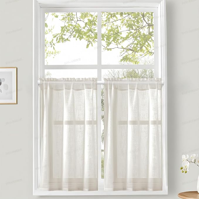 AIZESI 2PCS White Tension Rod 17 to 28 Inch, Adjustable Spring Curtain Rod No Drilling, Spring Tension Rods for Window DIY Projects Cupboard Wardrobe Small Curtain Rods Short Tension Rod