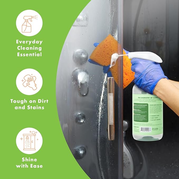 Better Life All Purpose Cleaner - Plant Based Home and Kitchen Cleaning Spray for Glass, Countertops, Appliances, Upholstery & More - Multi-surface Spray Cleaner - 24oz Clary Sage & Citrus