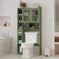 Vabches Over The Toilet Storage Cabinet, Farmhouse Storage Cabinet Over Toilet with Acrylic Doors，Home Space-Saving Toilet Rack, for Bathroom, Restroom, Laundry, Green