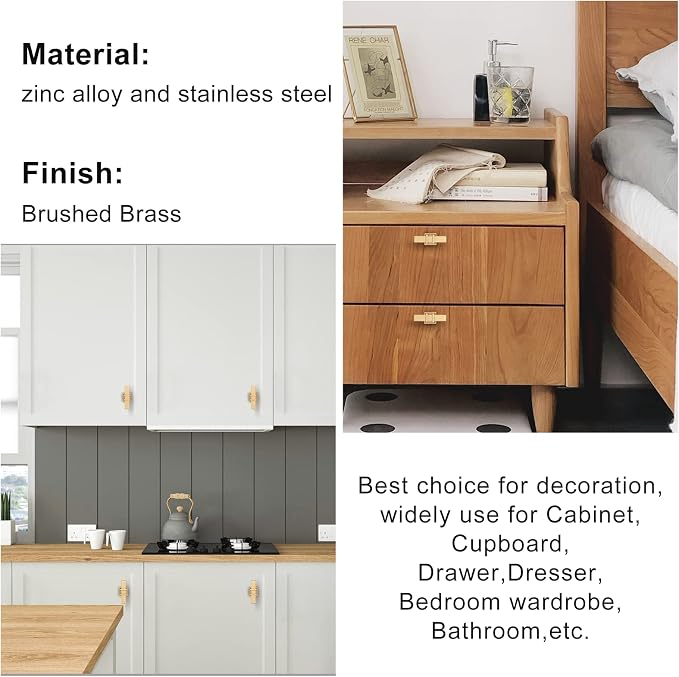 10 Pack Gold Cabinet Knobs Brushed Brass Dresser Drawer Knobs Gold Kitchen Cabinet Pulls Cabinet Hardware
