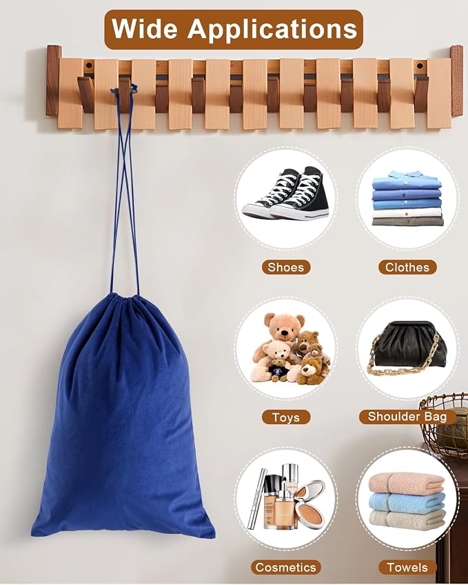 4 Pcs Shoe Bags for Travel, Dust Velvet Bags, Palace Blue, 17.3x12.6 Inch | Washable & Reusable Travel Shoe Bags, Dustproof Shoe Bags with Drawstring Closure, Suitable for Travel, Home Storage