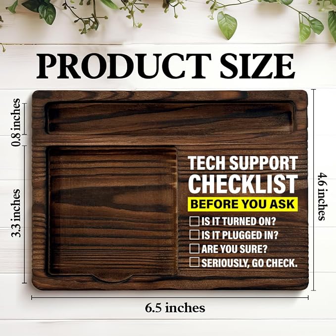 Tech Support Gifts for Women Men, Funny Gifts for IT Tech Guy Lovers Programmer Techies Checklist Before You Ask Sticky Note Holder Computer Office Desk Decor
