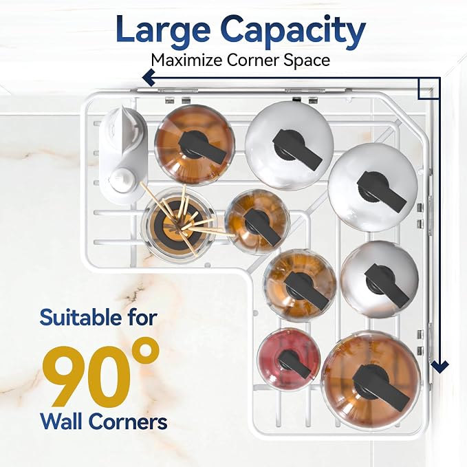 YASONIC Corner Shower Caddy Adhesive, 100% Rustproof Shower Organizer, No Drill Shower Shelf for Inside Shower, Wall-Mounted Shower Storage for Homes (2 Pack, White)
