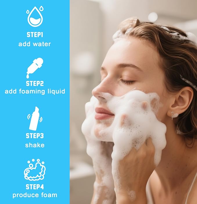 2PCS Foam Pump Bottle, Foaming Dispenser Bottle, Foaming Hand Soap Dispensers, Travel Size Foam Spray Bottles for Body Wash, Lash Cleanser, Shampoo, 200 ml/7 OZ