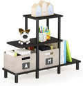 FURINNO Turn-N-Tube 3-Tier Design Display Rack, Espresso/Black
