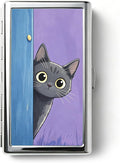 Vintage Art Deco Versatile Card & Cash/Cigarette Holder Case, Slim Metal Wallet for Women Men Credit ID Business Cards (#I)