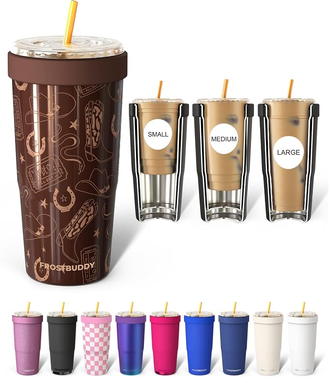 Frost Buddy Togo Buddy 30oz Tumbler - Insulated Stainless Steel (Giddy Up) | Double-wall vacuum insulated | Spill-proof flip lid | 18/8 premium stainless steel | Cup-holder friendly