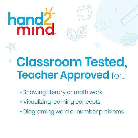 hand2mind Reusable Clear-Vu Dry Erase Pockets for Students, Dry Erase Office Supplies, Teacher Supplies for Classroom, School Supplies, Classroom Supplies (Pack of 5)