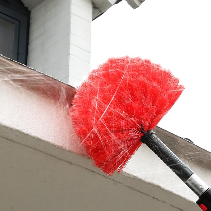 30 Foot High Reach Dusting Kit with 6-24 Foot Extension Pole // High Ceiling and Cobweb Duster with Telescopic Pole // Microfiber and Outdoor & Indoor Extendable Duster Cleaning Kit