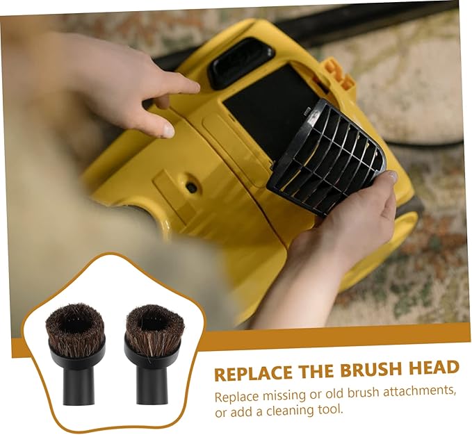 Zerodeko 2pcs Vacuum Cleaner Dusting Brush Attachment Eco-Friendly Horse Hair and Material Easy to Install and Detach for Home Cleaning and Dust Removal