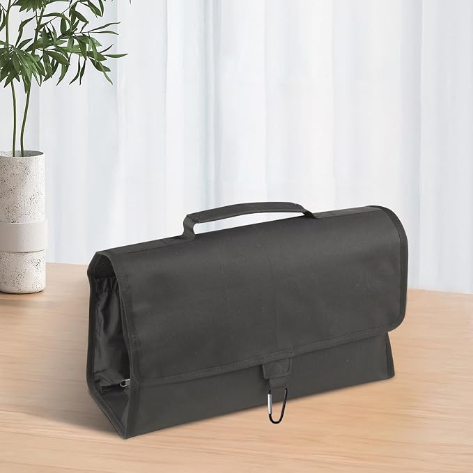 Hang Storage Bag for Vacuum Cleaner Tool Accessories Vacuum Attachments Travel Carrying Protective Bag Wall Hanging Organizer for Airwrap Styler（Black）