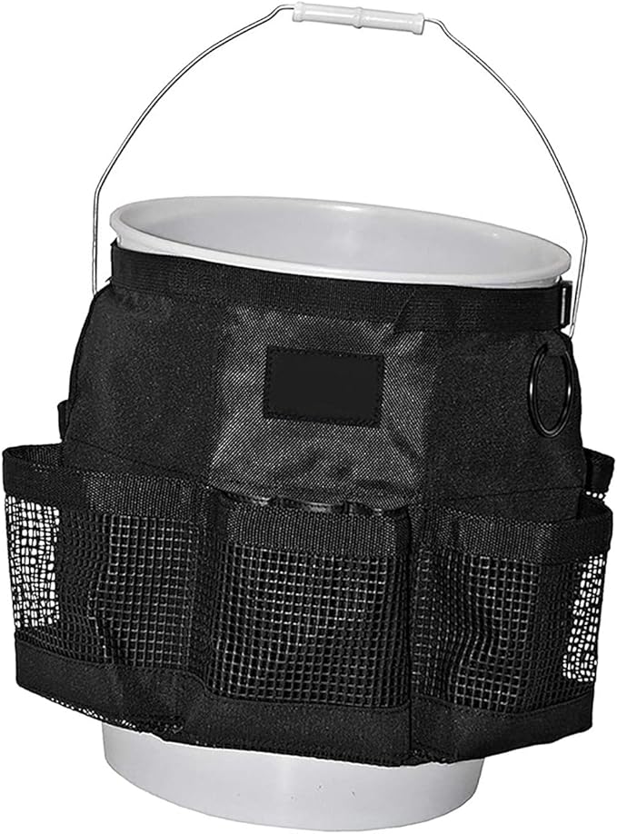 Multi Purpose Car Bucket Wash Tool Organizer Container, Fishing Storage Bag for 5 Gallon Bucket Hiking Camping Cooking Cleaning Garden Fishing Tools Supplier Bag Only