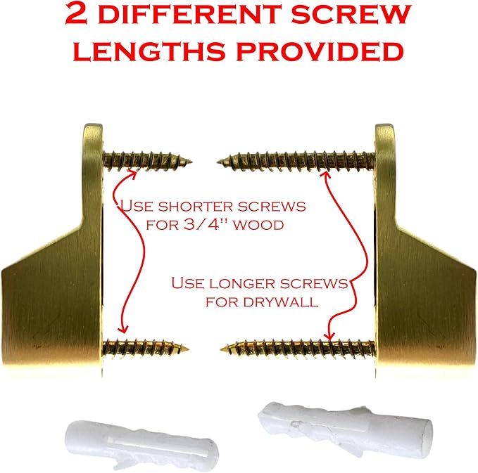 Oval Closet Rod End Supports | Screw on Type | 15mm x 30mm | Satin Brass | 1 Pair