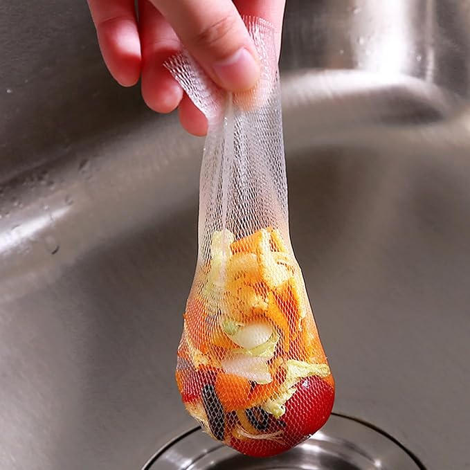 Kitchen Sink Drain Strainer Mesh Bag,Disposable Mesh Sink Strainer Bags for Collecting Kitchen Food Waste(100pcs) ﻿