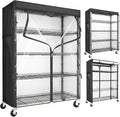 Wire Shelving Unit with 600D Oxford Cover & Wheels, 36"x18"x72" | 5-Tier Heavy Duty Rolling Storage Shelves, Storage Rack Wire Shelf for Kitchen Pantry, Garage, Basement & Warehouse