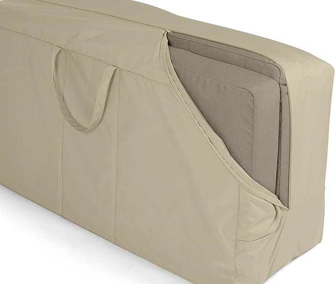 Covermates Cushion Storage Bag - Weather Resistant Polyester, Weather Resistant, Water Resistant Zipper, Cover Accessories, 48Wx 16D x 22H, Khaki