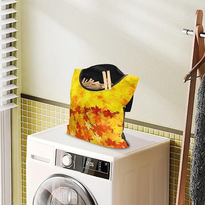 Maple Leaf Clothes Pin Bags Clothespin Bag Holder Clothespin Holder 14.5 x 12 Inch Clothespin Bag for Clothesline Outdoor Outside Laundry Room Lightweight Clothespin Bag for Easy Hang