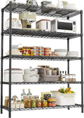 ROOMTEC 5-Tier Wire Shelving Unit,45" W*20" D*72" H,Max Load 2000LBS | Heavy Duty Garage Shelving, Adjustable Storage Shelves, Metal Shelf Rack for Kitchen, Laundry, Pantry, Warehouse, Basement