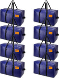 KRYSTY 8-Pack Moving Bags and Large Storage Bags with Strong Handles，Durable Zippers，Heavy Duty Moving Bags for Space Saving and Moving Supplies