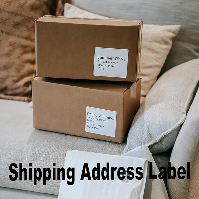 3 1/3" x 4" Shipping Address Label 100 Sheets 600 Mailing Labels for Laser Inkjet Printers, 5164 8164 Printable Label Paper, Matte White 6-per-Page