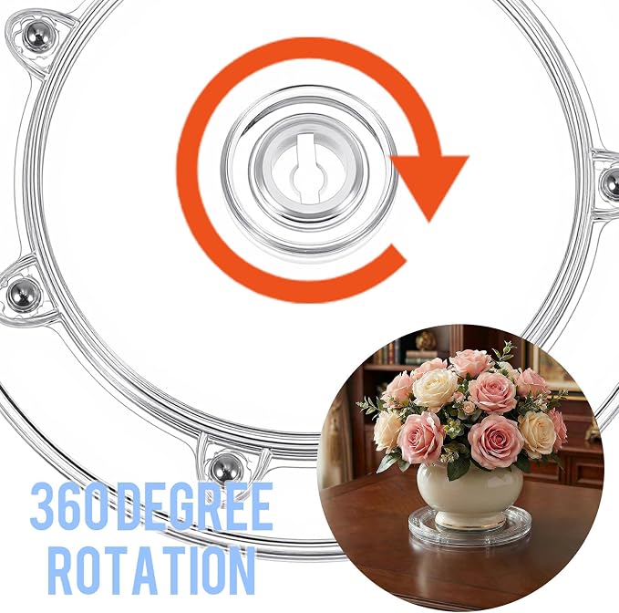 8PCS 6 Inch Lazy Susan, Round Acrylic Swivel Plate Organizer, 360° Rotating Turntable for Kitchen Spice Rack, Fridge, Pantry, Bathroom & Cabinet Storage