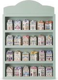 Chunful Vintage Spice Jar Wooden Rack Green Cottagecore Spice Shelf for 24 Jars, Village Style Wall Mounting Kitchen Storage Decorative Hanging Display Rack, Shelf Only(21 x 14 Inches)