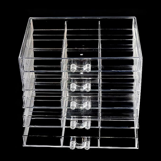 Clear Acrylic Jewelry Storage Box, Earring Jewelry Organizer with 5 Drawers, 5-Layer Jewelry Box for Women, Earrings Display Holder for Ring Bracelet Necklace, 30 Grids Compartment Storage Box